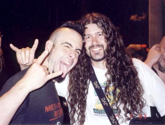 Leandro and Anthrax guitarist Rob Caggiano 080403